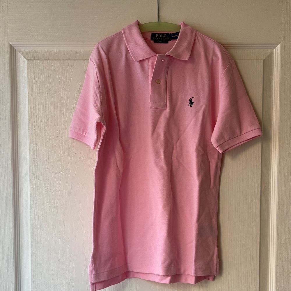 Boys Polo Ralph Lauren Pink Polo Shirt, Sz Medium (10-12)